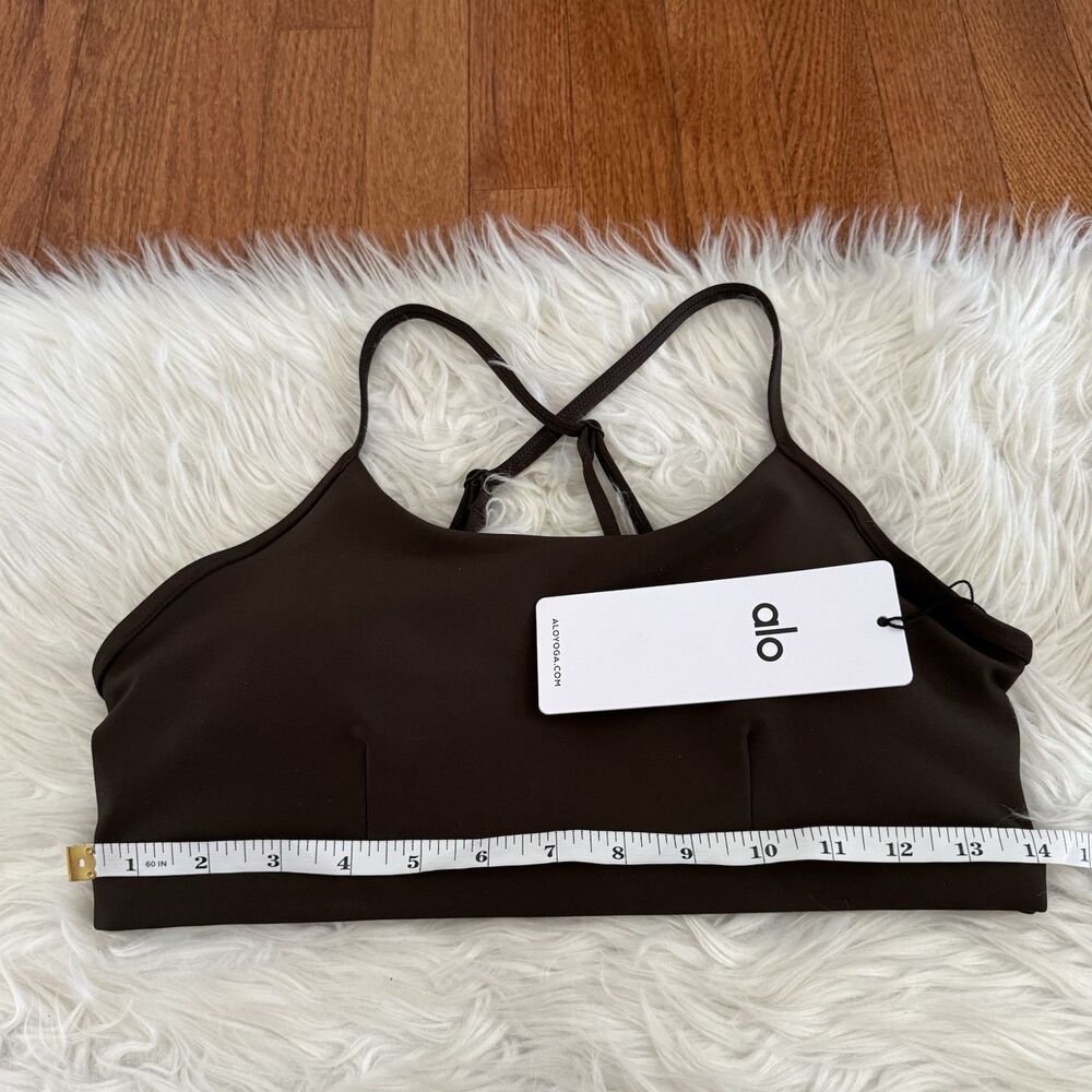 Alo Yoga Airlift Intrigue Bra Women’s Large Espresso Adjustable Straps NWT $78 - Picture 8 of 15